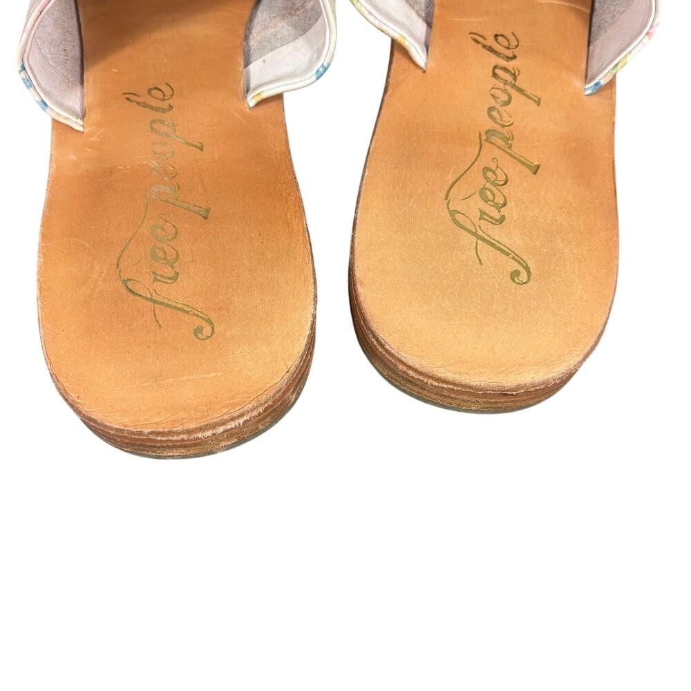 Free People Vicente Floral Leather Slide Sandals Size 39 US 9 Slides Flats Boho - Picture 4 of 8